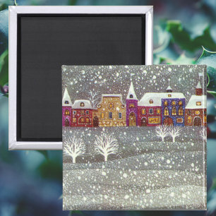 Vintage Christmas, Santa Claus Horse Open Sleigh Magnet