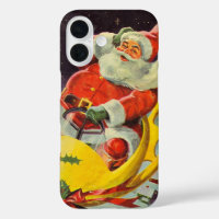 Vintage Christmas, Santa Claus in a Spaceship