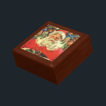Vintage Christmas Santa Claus in Sleigh with Toys Gift Box<br><div class="desc">Vintage illustration Merry Christmas holiday image featuring a jolly Santa Claus flying his sleigh with a sack full of games,  toys and dolls. You can see Santa's long white beard blowing in the wind!</div>