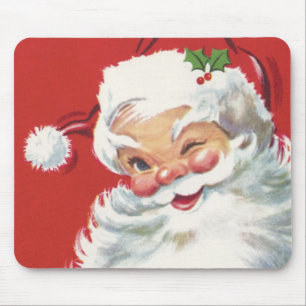 Vintage Christmas Santa Claus, Jolly and Winking Mouse Pad