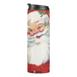 Vintage Christmas Santa Claus, Jolly and Winking Thermal Tumbler