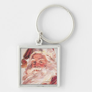 Vintage Christmas Santa Claus Key Ring