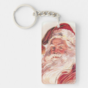 Vintage Christmas Santa Claus Key Ring
