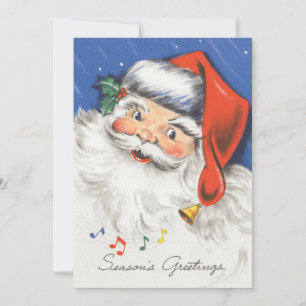 Vintage Christmas, Santa Claus Music Invitation