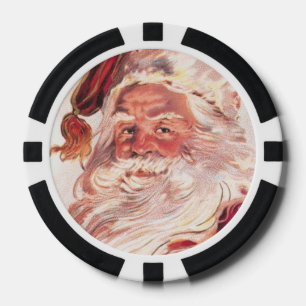 Vintage Christmas Santa Claus Poker Chips