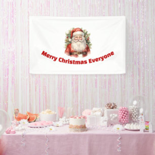 Vintage Christmas Santa Claus Smiling Banner
