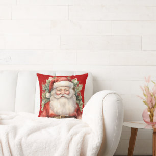 Vintage Christmas Santa Claus Smiling Cushion