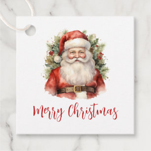 Vintage Christmas Santa Claus Smiling Favour Tags