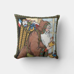 Vintage Christmas, Santa Claus Toys Clogs Shoes Cushion