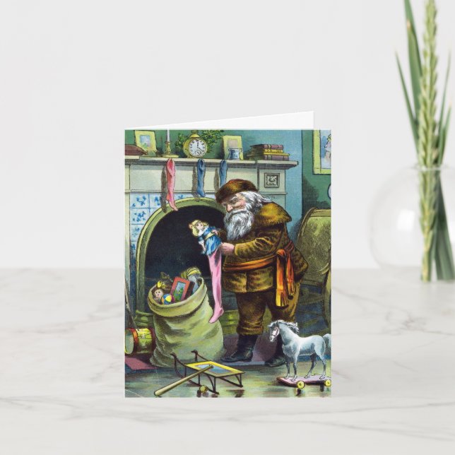 Vintage Christmas, Santa Claus Toys Thank YOU (Front)