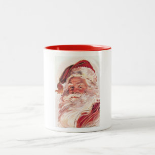 Vintage Christmas Santa Claus Two-Tone Coffee Mug