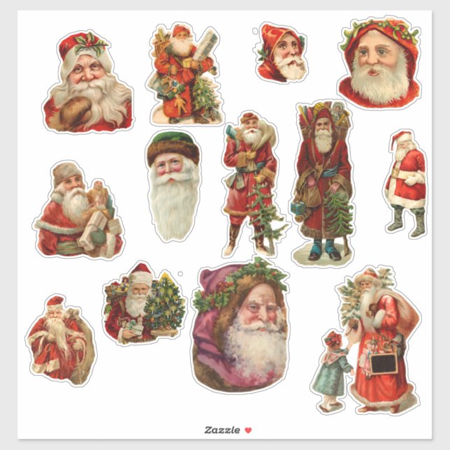 Vintage Christmas Santa Claus Vignettes  (Sheet)