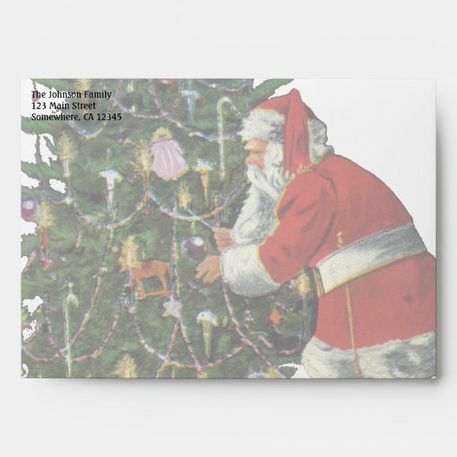 Vintage Christmas, Santa Claus with Presents Envelope (Front)