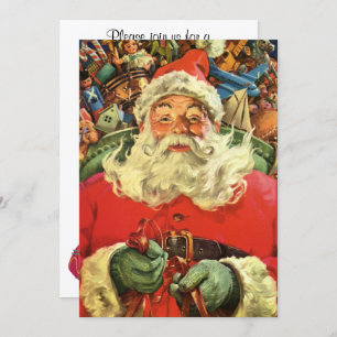 Vintage Christmas Santa Claus with Toys Invitation