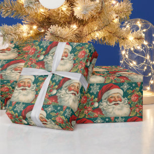 Vintage Christmas Santa Claus Wrapping Paper