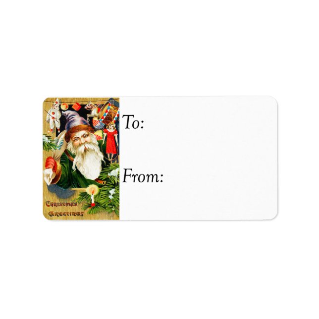 Vintage Christmas Santa Gift Tag (Front)