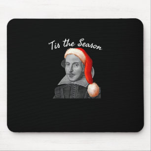 Vintage Christmas Santa Hat Funny Tis Season Mouse Pad