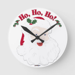 Vintage Christmas Santa Ho,Ho,Ho! Round Clock