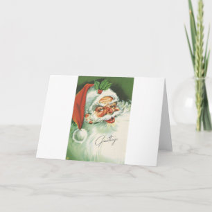 Vintage Christmas Santa Holiday Card