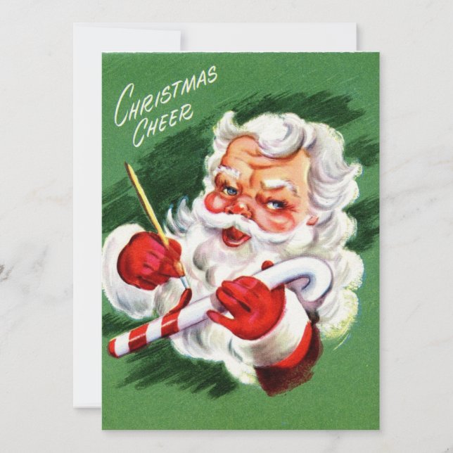 Vintage Christmas Santa Holiday Card (Front)