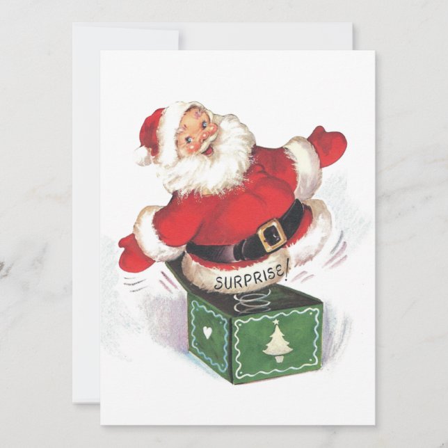 Vintage Christmas Santa Holiday Card (Front)