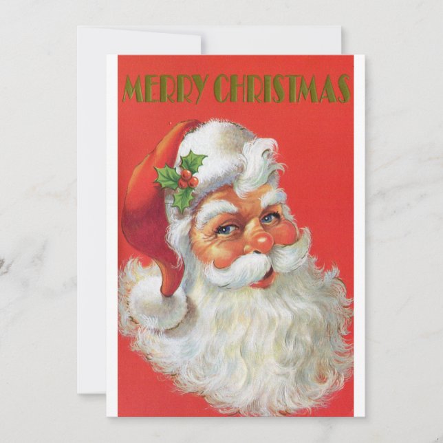 Vintage Christmas Santa Holiday Card (Front)
