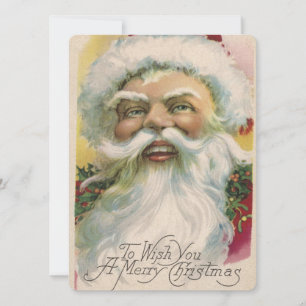 Vintage Christmas Santa Holiday Card