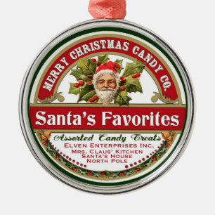 Vintage Christmas Santa Ornament Candy Favourites
