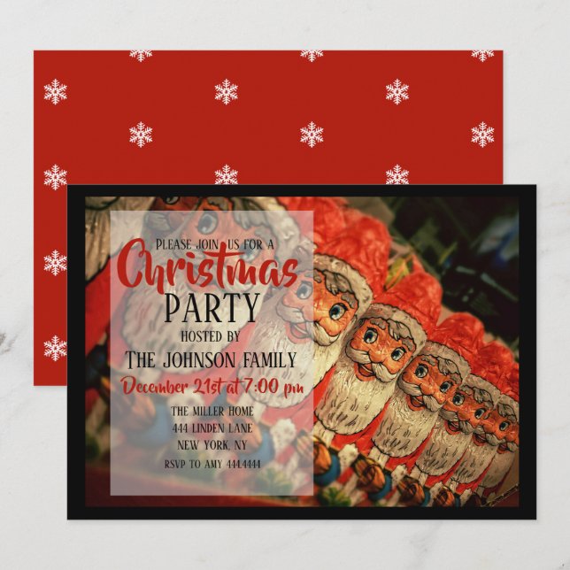 Vintage Christmas Santa Paper Mache           Invitation (Front/Back)