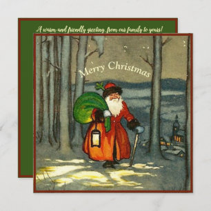 Vintage Christmas Santa Photo Card