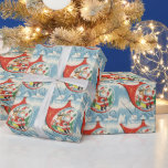 Vintage Christmas Santa Reindeer Flying helicopter Wrapping Paper<br><div class="desc">Vintage Christmas Santa With Reindeer Flying helicopter Holiday Wrapping Paper.</div>