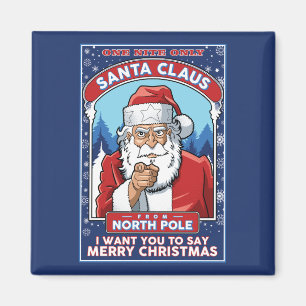 Vintage Christmas Santa Says Merry Christmas Magnet