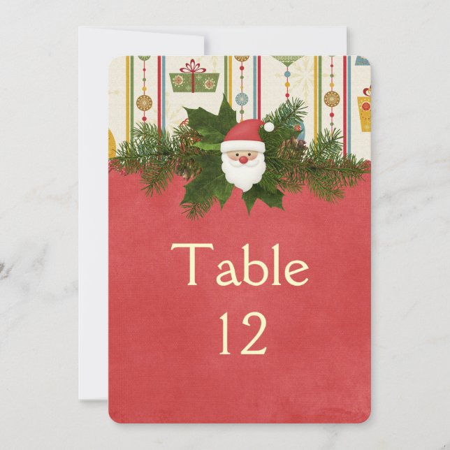 Vintage Christmas Santa Table card (Front)