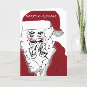Vintage Christmas Santa Unique Family Personalised Holiday Card