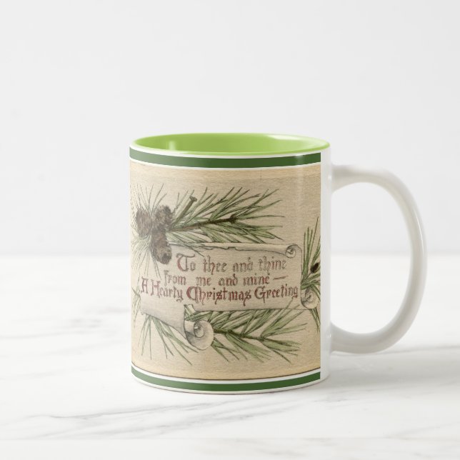Vintage Christmas Scene Coffee Mug Cup (Right)
