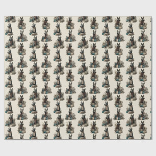 Vintage Christmas Scotties Wrapping Paper