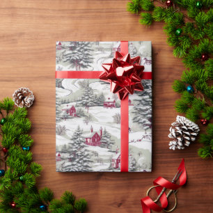 Vintage Christmas Seamless Pattern Wrapping Paper