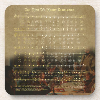Vintage Christmas Sheet Music Wooden Keepsake Box Coaster