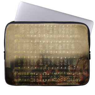 Vintage Christmas Sheet Music Wooden Keepsake Box  Laptop Sleeve