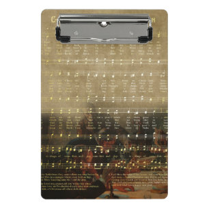 Vintage Christmas Sheet Music Wooden Keepsake Box Mini Clipboard