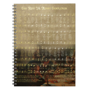 Vintage Christmas Sheet Music Wooden Keepsake Box  Notebook