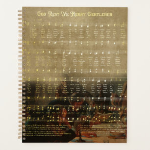 Vintage Christmas Sheet Music Wooden Keepsake Box Planner
