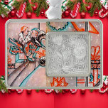 Vintage Christmas Shopping Silver Plated Framed Ornament<br><div class="desc">Two women are Christmas shopping.</div>