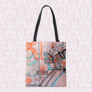 Vintage Christmas Shopping Tote Bag