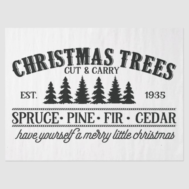 Vintage Christmas Sign Decoupage Decoupaging  Tissue Paper (Front)