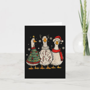 Vintage Christmas Silly Goose Santa Reindeer Men W Card