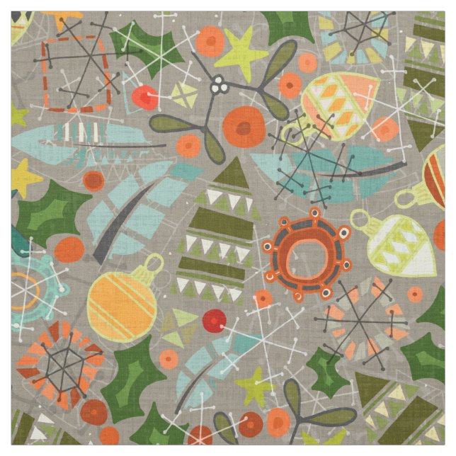 vintage christmas silver fabric (Swatch)