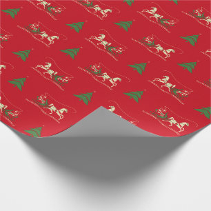 Vintage Christmas Sleigh Ride Wrapping Paper