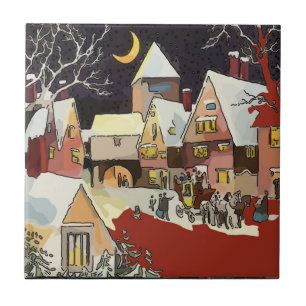 Vintage Christmas Snow Tiles