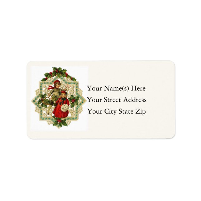 Vintage Christmas Snowflake Ornament Label (Front)